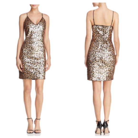 BB DAKOTA Cass Sequined Leopard-Print Mini Dress - Picture 2 of 4